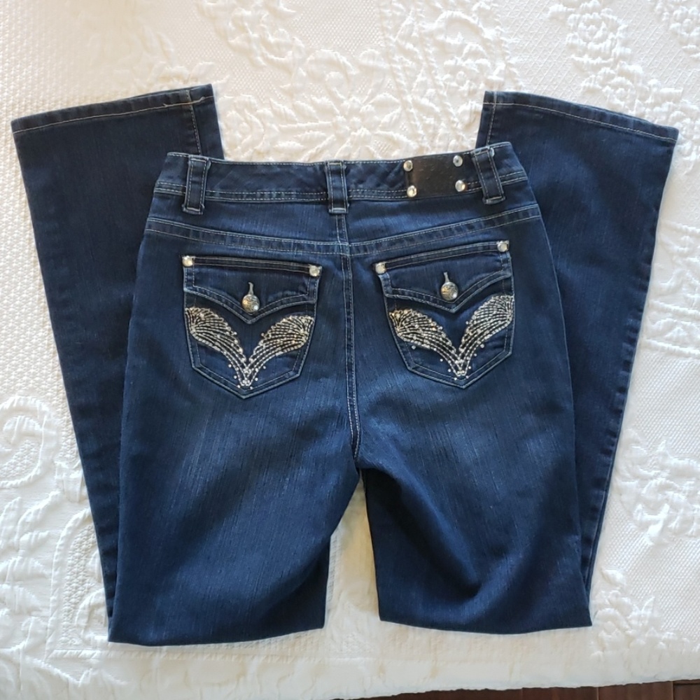 Dark Blue, Embellished Jeans